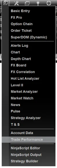 New menu Trade Performance